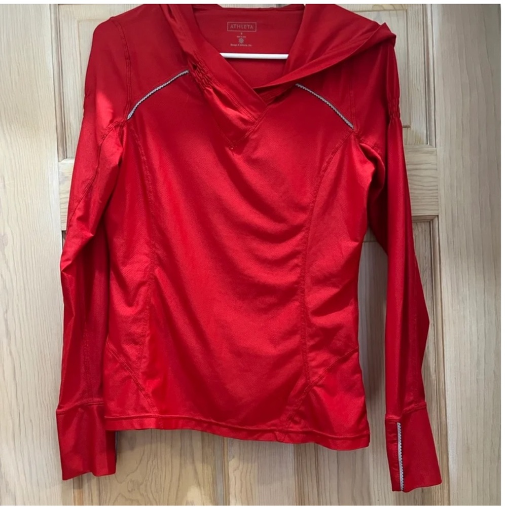 Red Athleta long sleeve